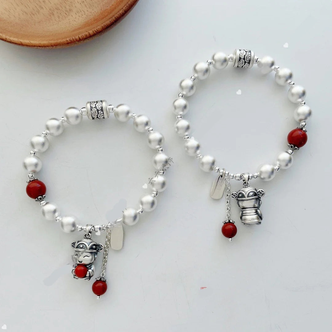 Fine Silver Lucky Fortune Cat Bracelet