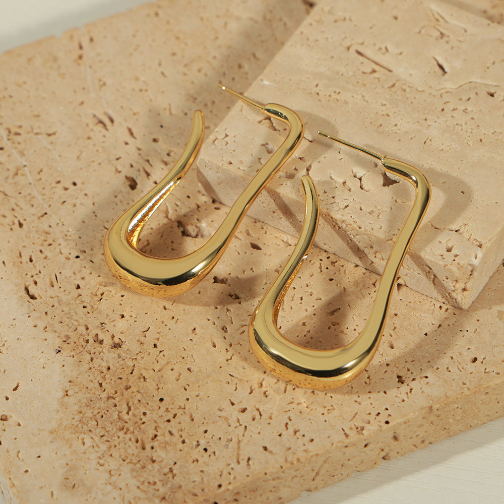 Copper Irregular Design Earrings