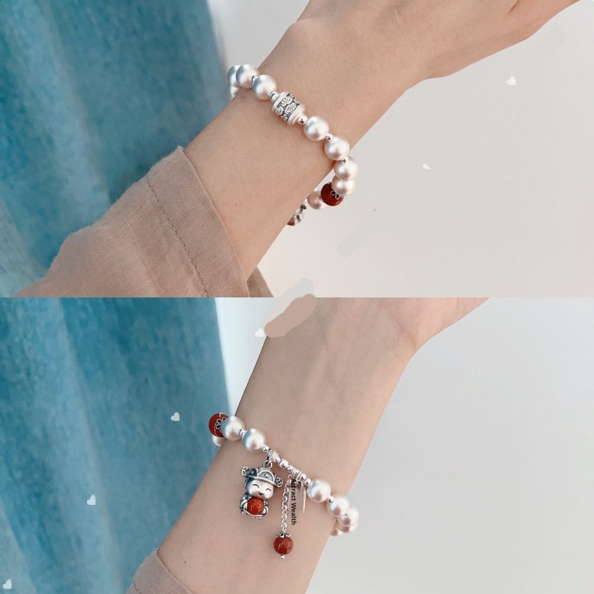 Fine Silver Lucky Fortune Cat Bracelet