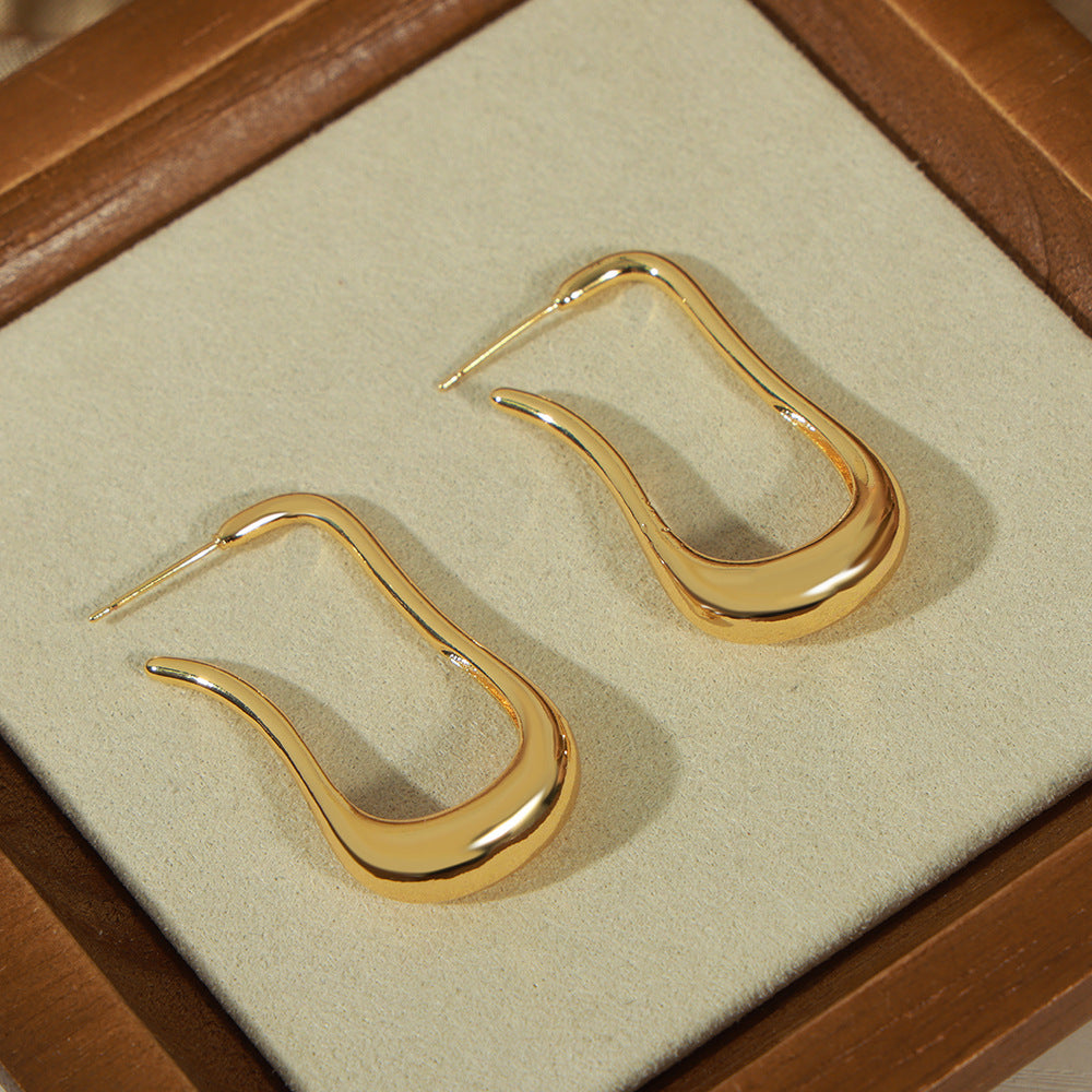 Copper Irregular Design Earrings