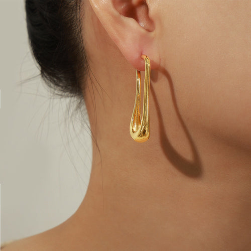 Copper Irregular Design Earrings
