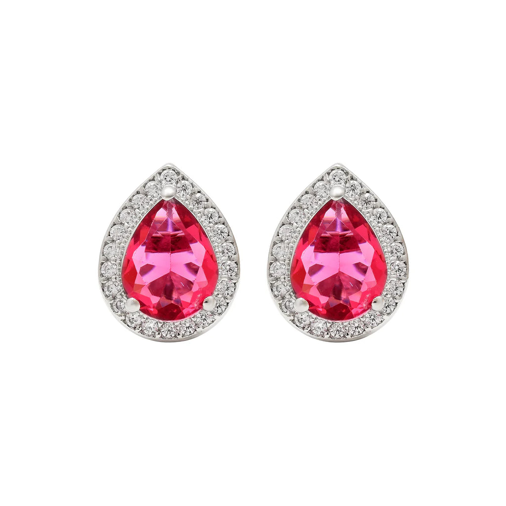 Red Teardrop Cubic Zirconia Set