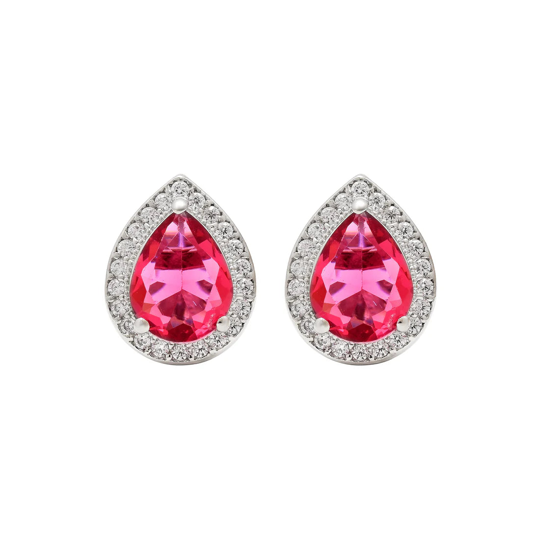 Red Teardrop Cubic Zirconia Set