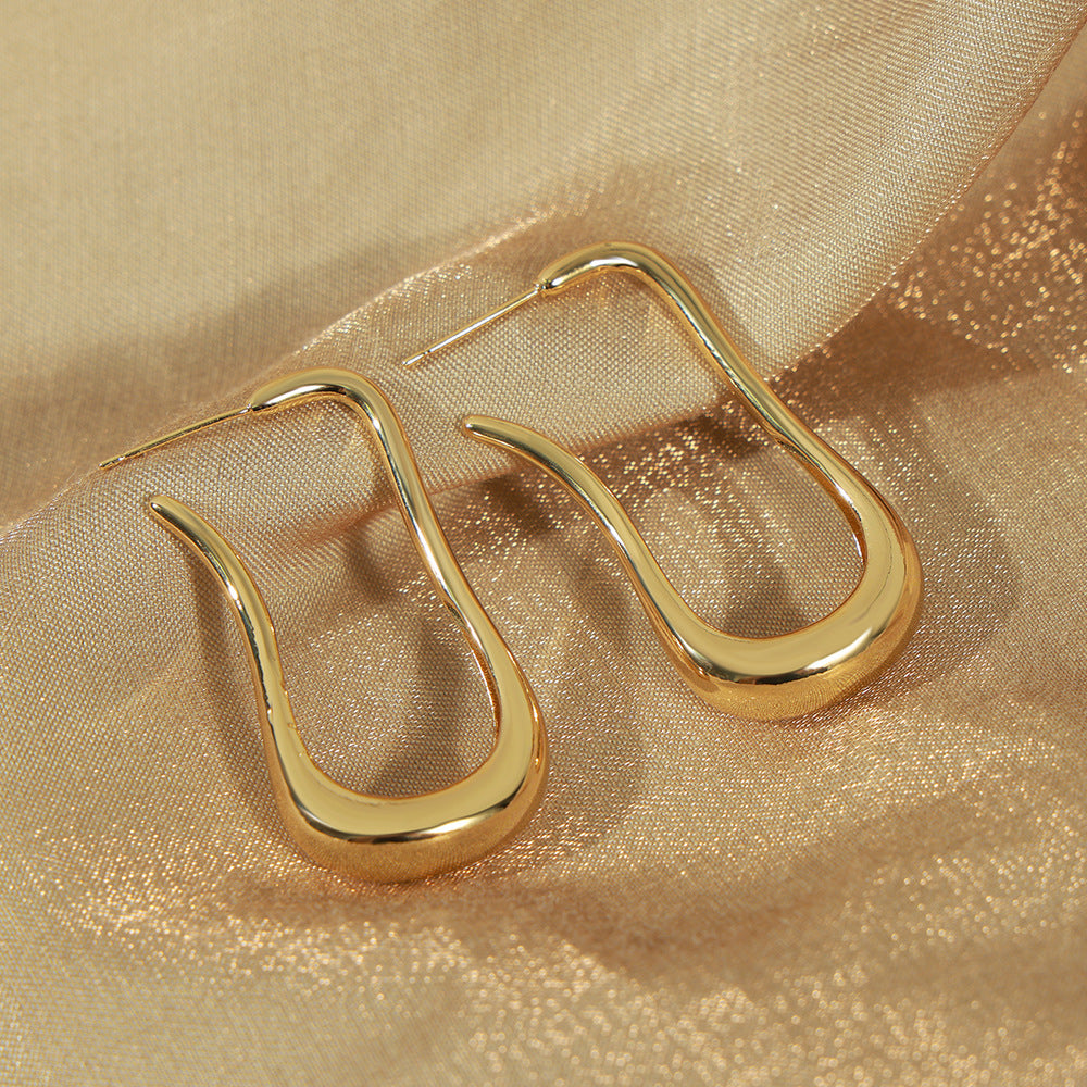 Copper Irregular Design Earrings