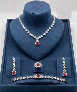 Crimson Teardrop Jewelry Set